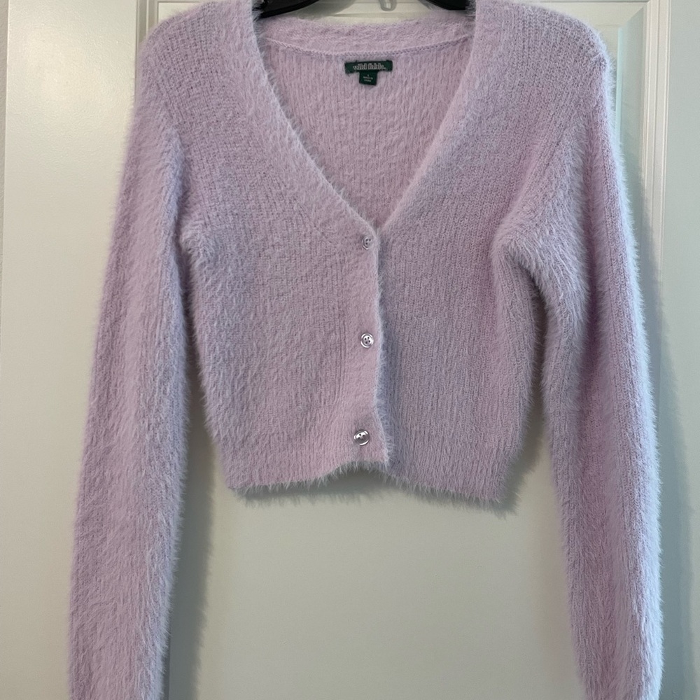 Wild Fable Lilac Fuzzy Cardigan